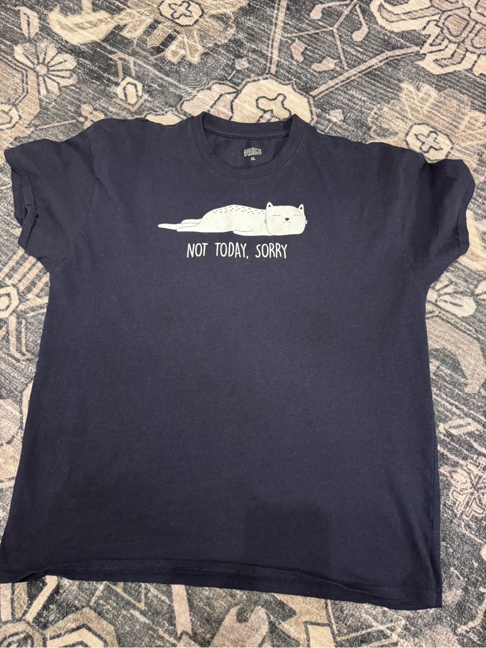 Not Today, Sorry Navy Cat Tee Sz XL